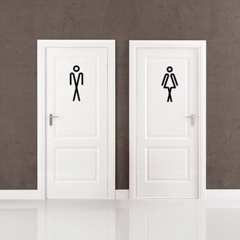 Autocolant ambiance bathroom men women, 20 x 15 cm