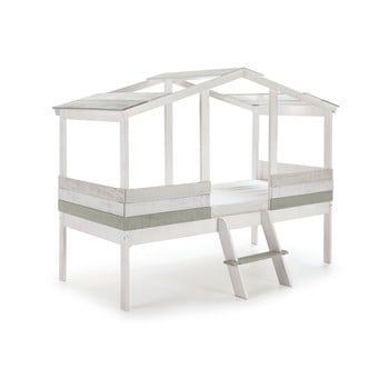 Pat cu structură din lemn de pin pentru copii marckeric lacq, 90 x 190 cm, alb