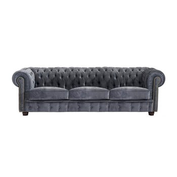Canapea cu 3 locuri max winzer norwin velvet, gri