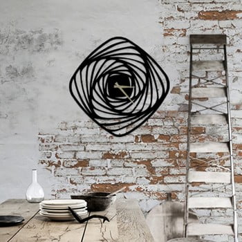 Ceas metalic de perete girdap, ⌀ 50 cm, negru