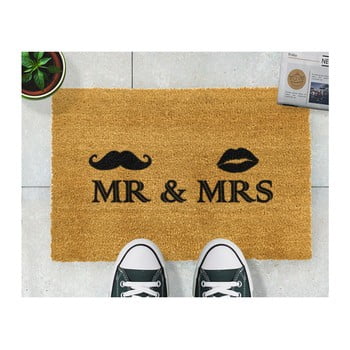 Covoraș intrare din fibre de cocos artsy doormats mr and mrs, 40 x 60 cm