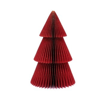Decorațiune din hârtie pentru crăciun, formă brad only natural, înălțime 22,5 cm, roșu