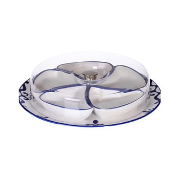 Set 5 boluri din ceramică pentru micul dejun cu farfurie și capac triti