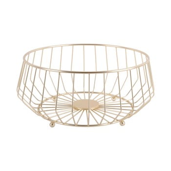 Coș metalic pentru fructe pt living linea, ø 30 cm, auriu
