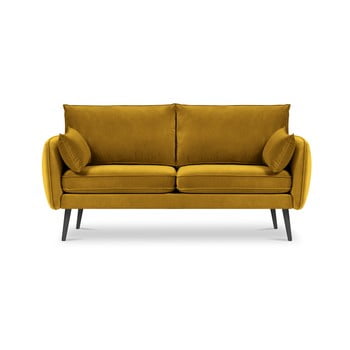 Canapea cu tapițerie din catifea kooko home lento, 158 cm, galben