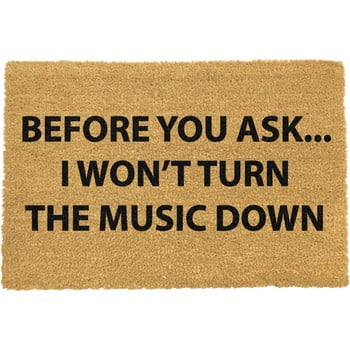 Covoraș intrare din fibre de cocos artsy doormats loud music, 40 x 60 cm