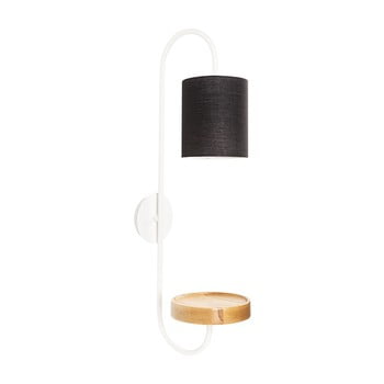 Aplică metalică cu abajur negru opviq lights marylena, alb