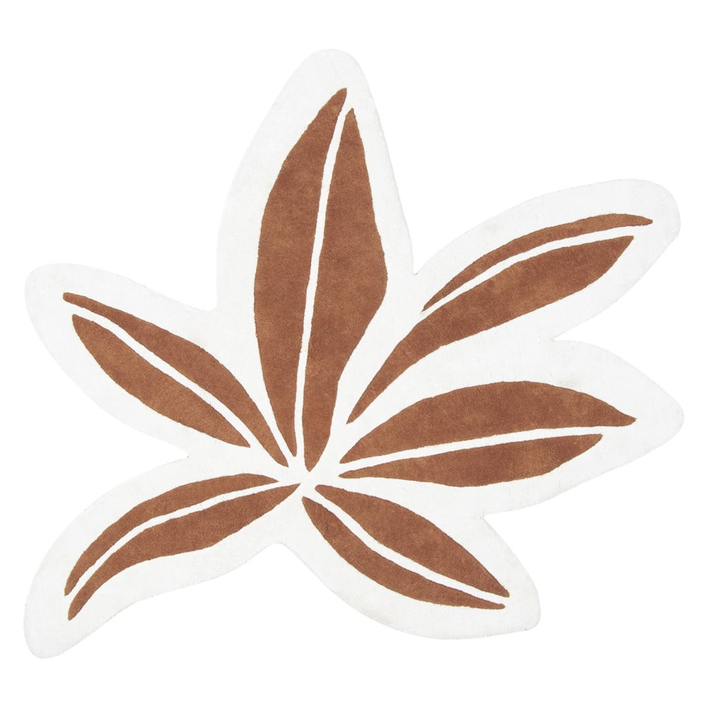 Hnědý dětský koberec 140x120 cm Tropical Leaf – Lilipinso