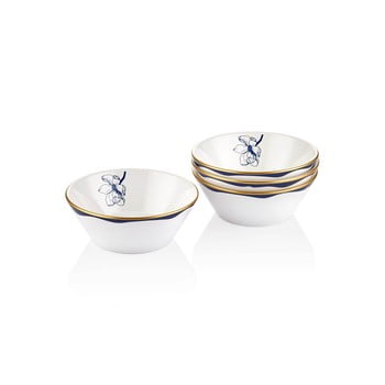 Set 4 boluri din porțelan mia bleu, ⌀ 15 cm, alb - albastru