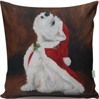 Pernă cu 2 fețe christmas dog, 43 x 43 cm
