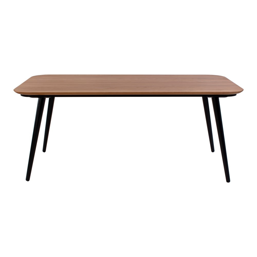 Jídelní stůl z jasanového dřeva s černými nohami Ragaba Contrast, 180 x 90 cm