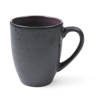 Cană cu toartă din ceramică și glazură interioară mov bitz mensa, 300 ml, negru