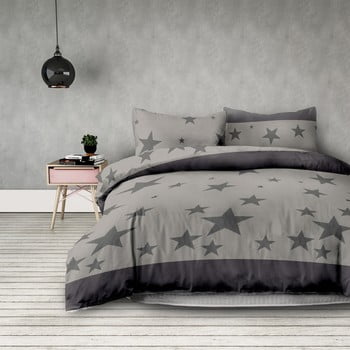 Lenjerie de pat din microfibră decoking stardust, 140 x 200 cm, gri