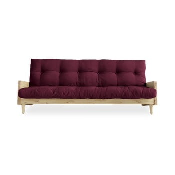 Canapea extensibilă karup design indie natural/bordeaux, roșu închis