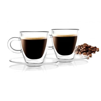Set 2 cești cu perete dublu vialli design amo espresso, 50 ml