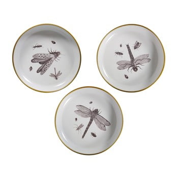 Set 3 farfurii decorative woood insect
