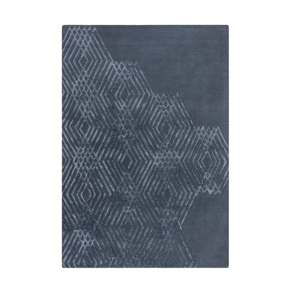 Modrý vlněný koberec Flair Rugs Diamonds, 120 x 170 cm