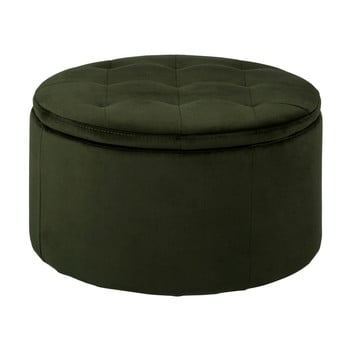 Taburet cu spațiu de depozitare actona vic, ⌀ 60 cm, verde închis