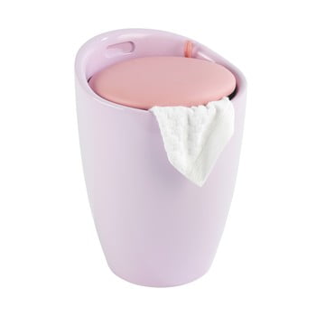 Coș de rufe taburet wenko candy, roz