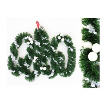 Ghirlandă de Crăciun cu detalii albe Unimasa Tinsel, lungime 3 m