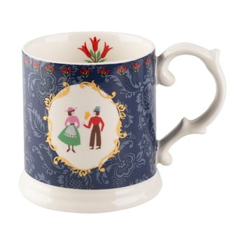 Cană din porțelan Creative Tops Festival Folk, 320 ml, albastru-alb