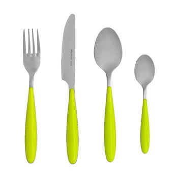 Set 4 tacâmuri din inox Brandani Ginger, verde