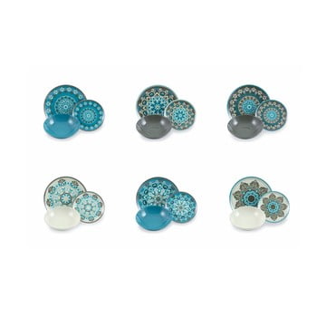 Set veselă 18 piese villa d'este cala, multicolor
