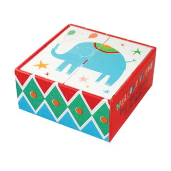 Set 4 cuburi puzzle pentru copii rex london big top circus