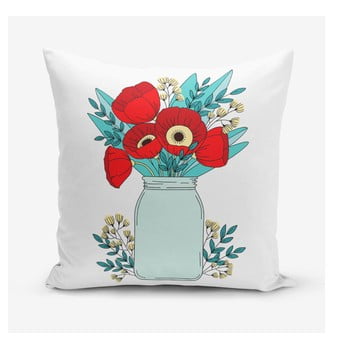 Față de pernă minimalist cushion covers flowers in vase, 45 x 45 cm
