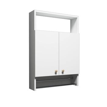 Dulap baie și cârlige pentru prosoape, bathroom cabinet, alb