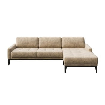 Colțar cu șezlong pe partea dreaptă mesonica musso tufted, bej