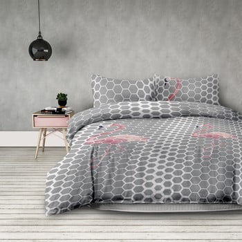 Lenjerie de pat din microfibră ameliahome flamingo light, 200 x 220 cm