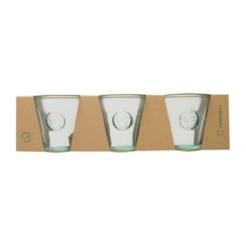 Set 3 pahare din sticlă reciclată ego dekor authentic, 250 ml