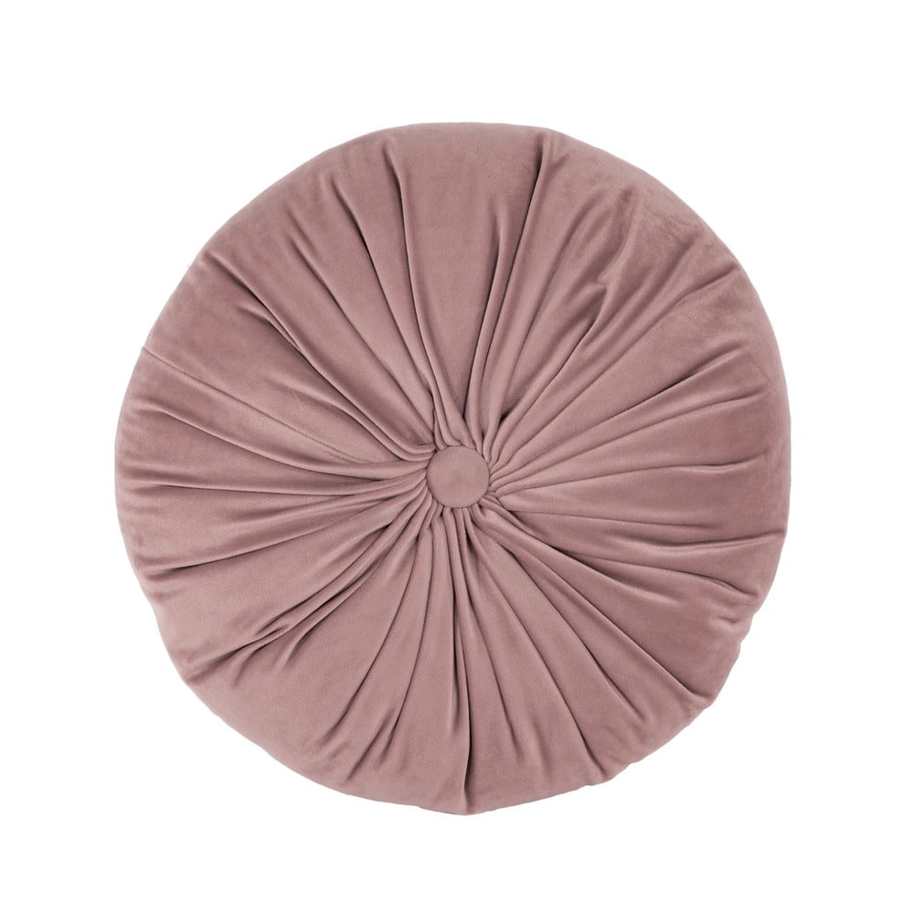 Světle růžový sametový dekorativní polštář Tiseco Home Studio Velvet, ø 38 cm