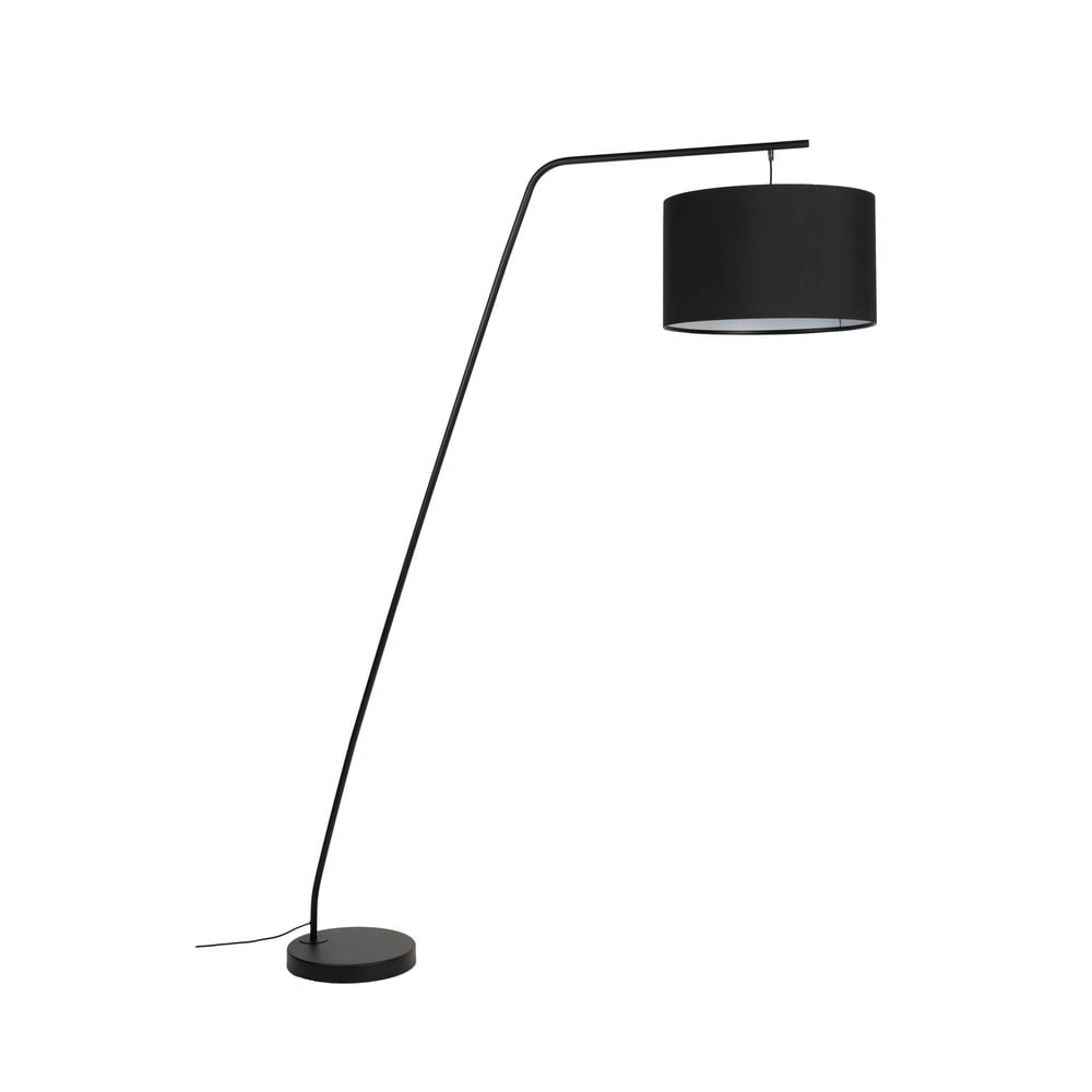 Černá stojací lampa s textilním stínidlem (výška 220 cm) Martine – White Label