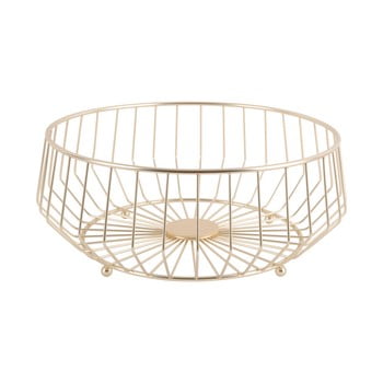 Coș metalic pentru fructe pt living linea, ø 34 cm, auriu