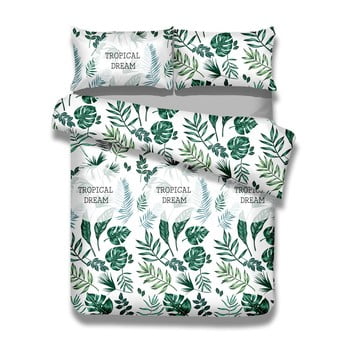 Set 1 husă pentru pilotă și 2 fețe de pernă din bumbac ameliahome averi botanique, 200 x 200 cm + 63 x 63 cm