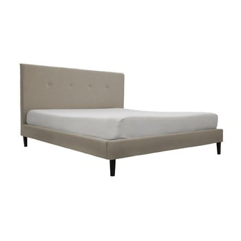 Pat vivonia kent 160 x 200 cm, gri deschis, picioare culoare negru