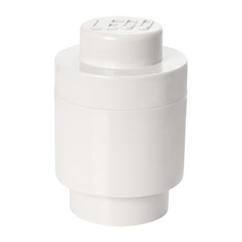 Cutie depozitare rotundă LEGO®, alb, ⌀ 12,5 cm