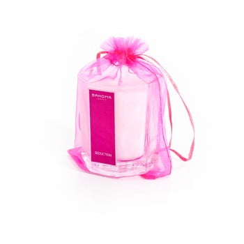 Lumânare parfumată cu aromă de trandafir și ylang-ylang bahoma london octagonal cangle in organza bag