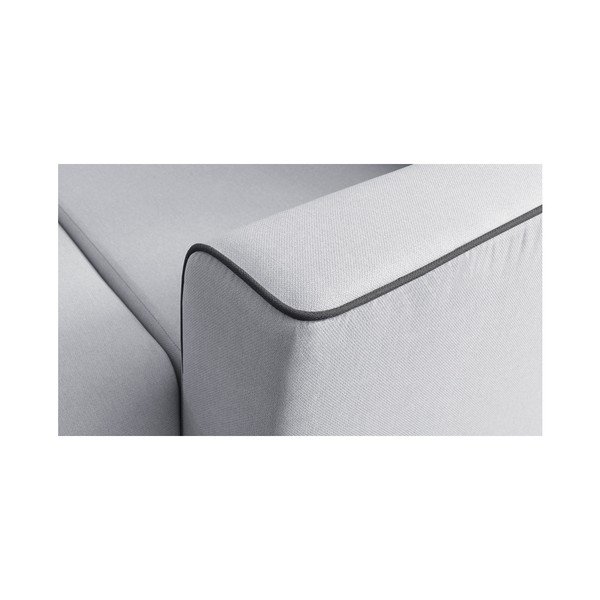 Šedá rohová rozkládací pohovka s lenoškou Bobochic Paris Panoramique XXL Mola, pravý roh