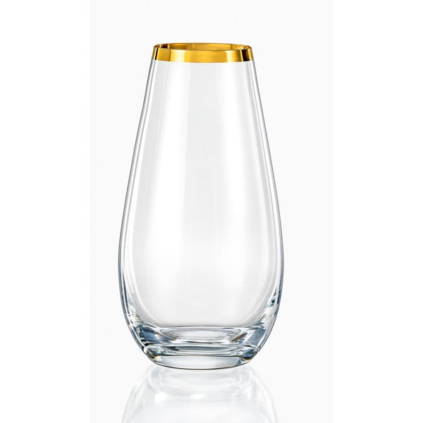 Skleněná váza Crystalex Golden Celebration, výška 24,5 cm