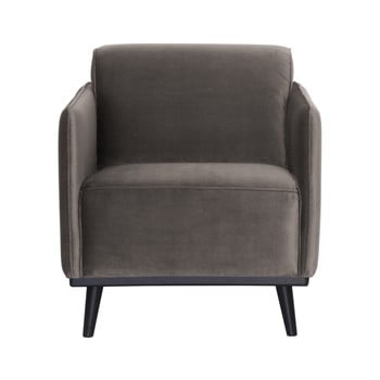 Fotoliu bepurehome velvet, gri - maro