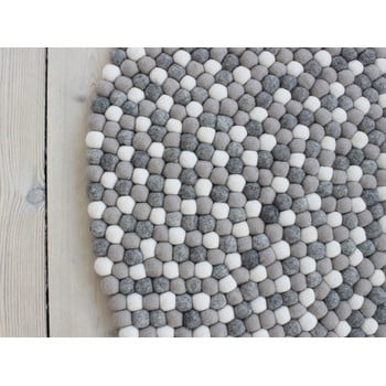 Covor cu bile din lână wooldot ball rugs, ⌀ 90 cm, gri deschis