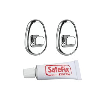 Set 2 cârlige și adeziv metaltex silver