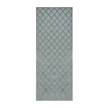 Covor Mint Rugs Shine Karro, 80 x 250 cm, gri - albastru