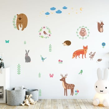 Set autocolante pentru perete ambiance scandinavian animals of the forest