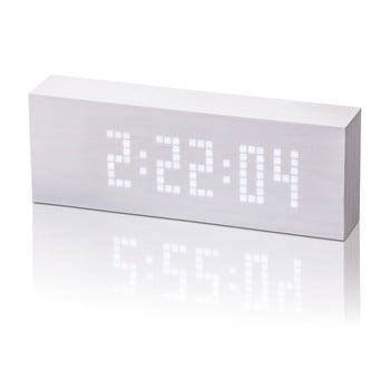 Ceas deșteptător cu led gingko message click clock, alb