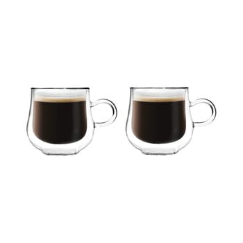 Set 2 căni din sticlă dublă vialli design, 250 ml