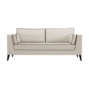 Canapea cu 3 locuri cu detalii negre stella cadente maison atalaia cream, crem deschis